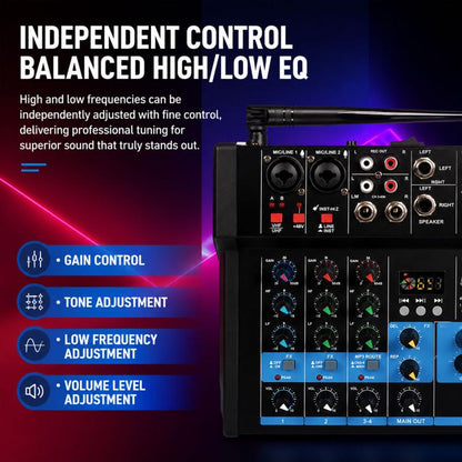 G4A 4-Channel Multi-function Professional Bluetooth Mixer, EU Plug, UK Plug, US Plug