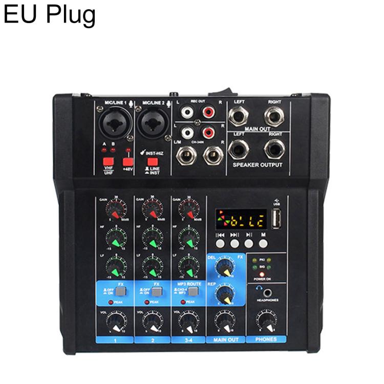 G4B 4-Channel Multi-function Professional Bluetooth Mixer with Amplifier, EU Plug, UK Plug, US Plug