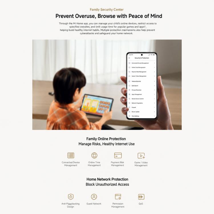 Xiaomi Router AX3000E Wi-Fi 6 3000Mbps Dual-Band, US Plug, AX3000E