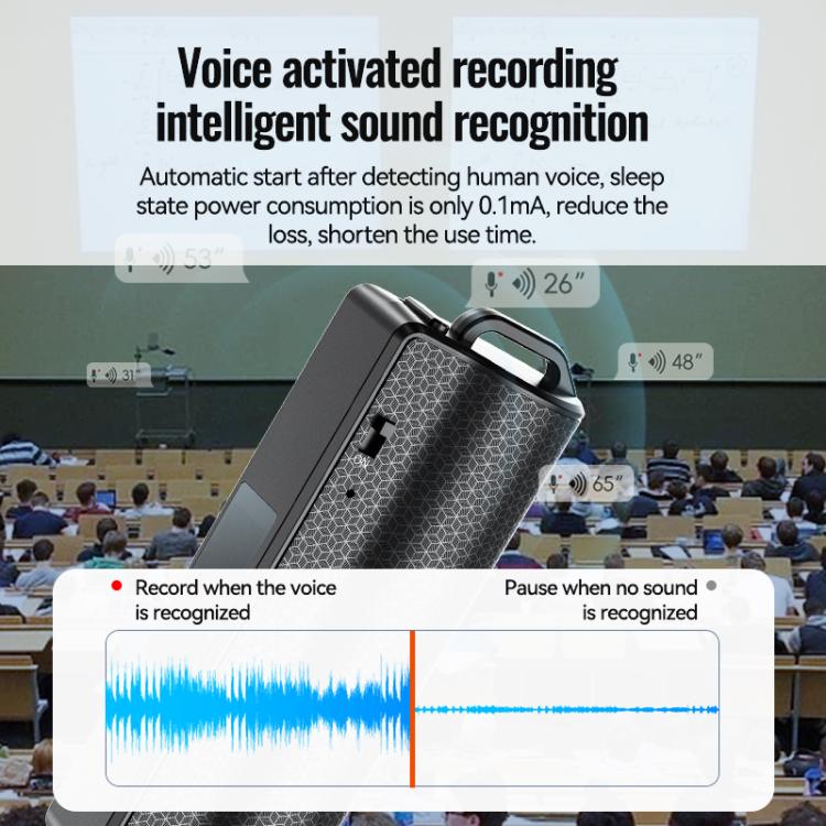 Q70V Smart Voice-Activated Magnetic Voice Recorder REC Ultra-long Standby Time, 4GB, 8GB, 16GB, 32GB, 64GB, 128GB
