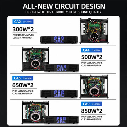 Stage Dual-Channel Pure Audio Power Amplifier, CA2 700W, CA4 1000W, CA6 1400W, CA9 1600W, CA12 2000W, CA18 2400W, CA20 2800W, CA30 3200W, CA50 3600W