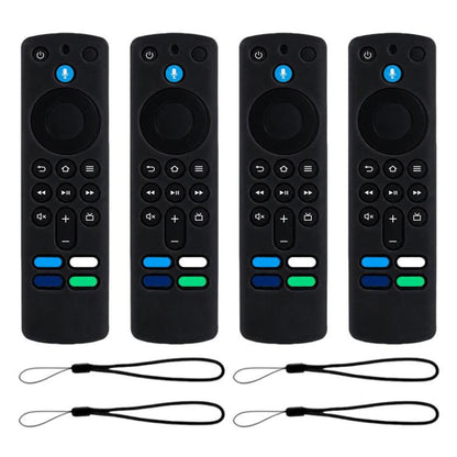 XDcase 4pcs Soft Silicone Protective Case with Mini Strap, For Amazon Alexa Voice Remote 3rd Gen