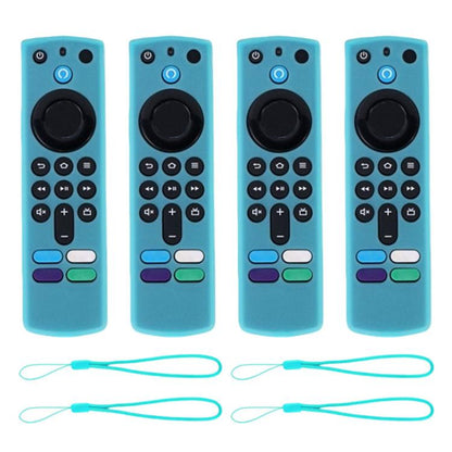 XDcase 4pcs Soft Silicone Protective Case with Mini Strap, For Amazon Alexa Voice Remote 3rd Gen