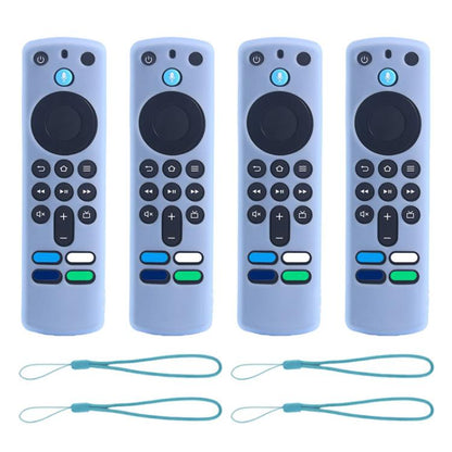 XDcase 4pcs Soft Silicone Protective Case with Mini Strap, For Amazon Alexa Voice Remote 3rd Gen
