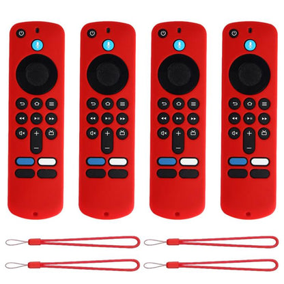 XDcase 4pcs Soft Silicone Protective Case with Mini Strap, For Amazon Fire TV Stick 4K 2025 Remote