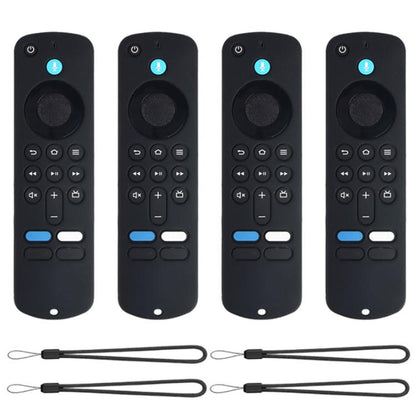 XDcase 4pcs Soft Silicone Protective Case with Mini Strap, For Amazon Fire TV Stick 4K 2025 Remote