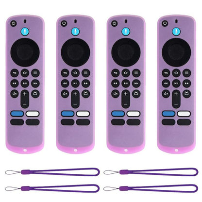 XDcase 4pcs Soft Silicone Protective Case with Mini Strap, For Amazon Fire TV Stick 4K 2025 Remote