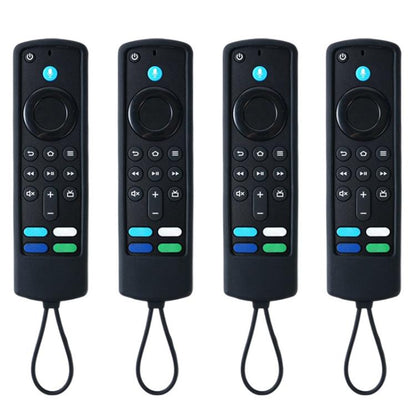 XDcase 4pcs Thickened Soft Silicone Protective Case with Mini Strap, For Amazon Alexa Voice Remote Gen 3/2/1