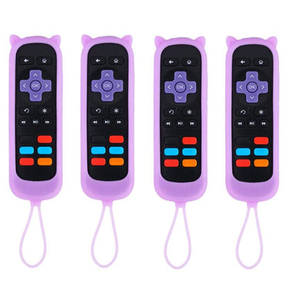 XDcase 4pcs Cute Cat Ears Silicone Protective Case with Mini Strap, For TCL Roku TV Remote