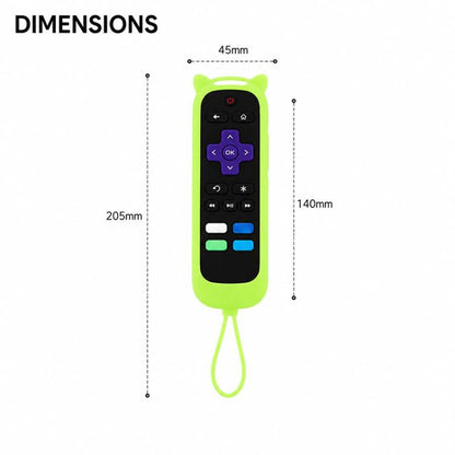 XDcase 3pcs Cute Cat Ears Silicone Protective Case with Mini Strap, For TCL Roku TV Remote