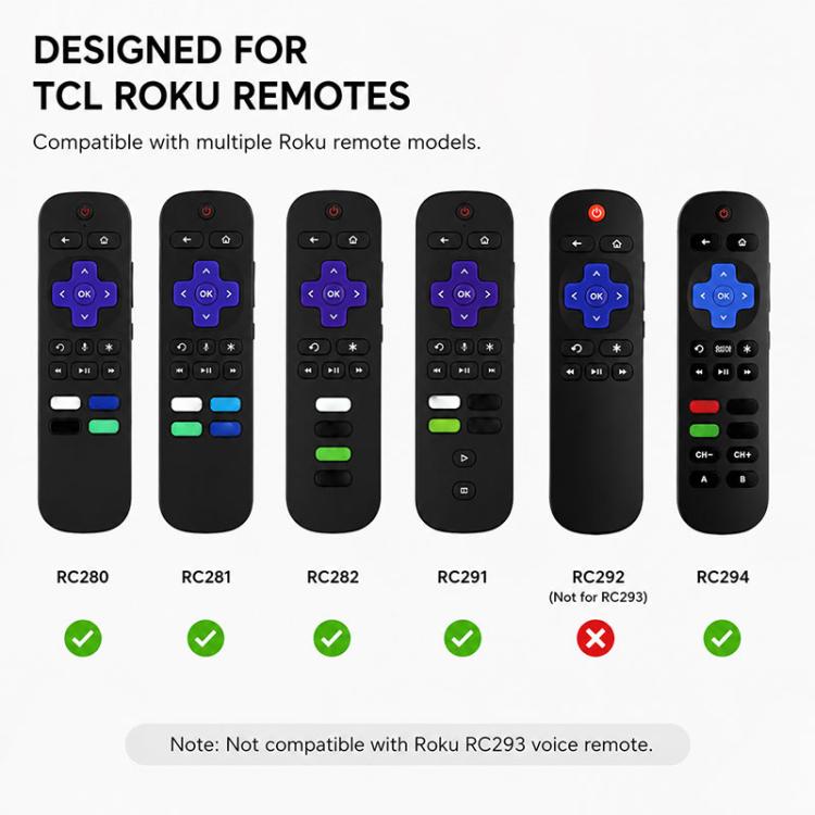 XDcase 3pcs Cute Cat Ears Silicone Protective Case with Mini Strap, For TCL Roku TV Remote