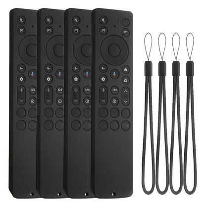 XDcase 4pcs Soft Silicone Protective Case with Mini Strap, For TCL RC923A / RC813A TV Remote