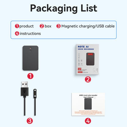 A3 Vertical Dual-key Ultra-thin AI Smart Voice Recorder Support AIREC-APP, 8GB, 16GB, 32GB, 64GB, 128GB, 256GB