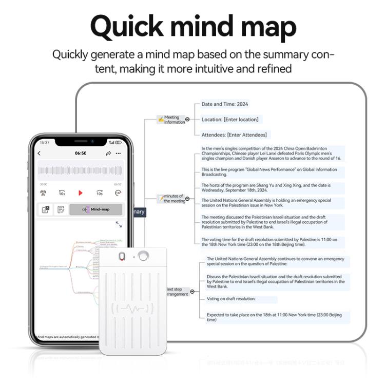 A3 Dual-key Voiceprint Ultra-thin AI Smart Voice Recorder Support AIREC-APP, 8GB, 16GB, 32GB, 64GB, 128GB, 256GB