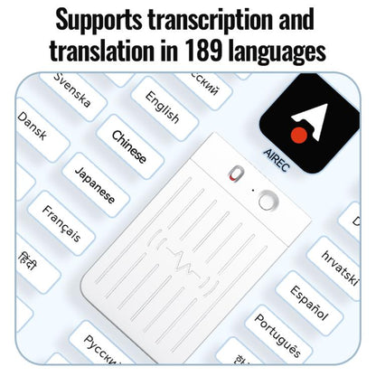 A3 Dual-key Voiceprint Ultra-thin AI Smart Voice Recorder Support AIREC-APP, 8GB, 16GB, 32GB, 64GB, 128GB, 256GB