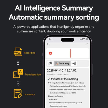 A3 One-key V-stripe Texture Ultra-thin AI Smart Voice Recorder Support AIREC-APP, 8GB, 16GB, 32GB, 64GB, 128GB, 256GB