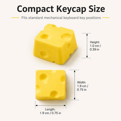4-key Creative 3D Cheese Themed Cross-Stem Keycap