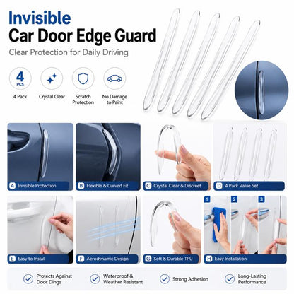 4pcs / Set Invisible Car Door Bumper Guard Anti-collision Protector Strip Sticker