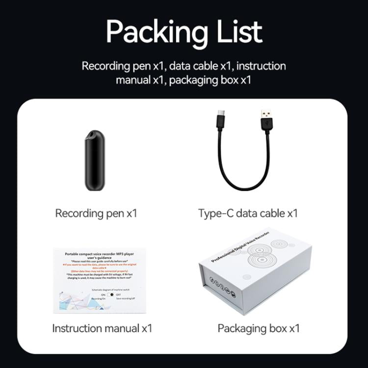 S1A Keychain Mini Smart AI Voice Recorder, 8GB, 16GB, 32GB, 64GB, 128GB, 256GB