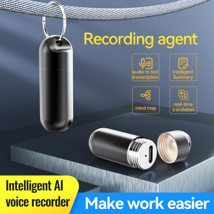 S1A Keychain Mini Smart AI Voice Recorder, 8GB, 16GB, 32GB, 64GB, 128GB, 256GB