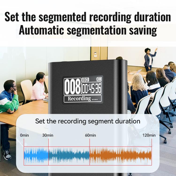 Q86 0.77-inch Screen Ultra-long Standby Smart Digital Voice Recorder, 4GB, 8GB, 16GB, 32GB, 64GB