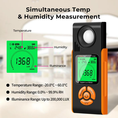 YT351 High Precision Integrated Digital Lux Meter Light Brightness Measuring, YT351