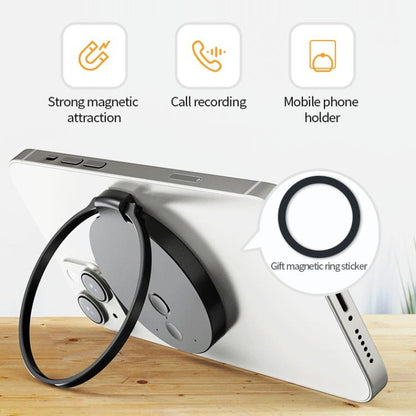 A30 Magnetic Ring AI Voice Recorder & Phone Stand Support AIREC-APP, 8GB, 16GB, 32GB, 64GB, 128GB, 256GB