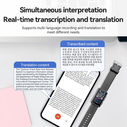 S18A 1.47-inch Screen AI Dialogue Translation Voice Recording Bracelet Support AIREC-APP, 8GB, 16GB, 32GB, 64GB, 128GB