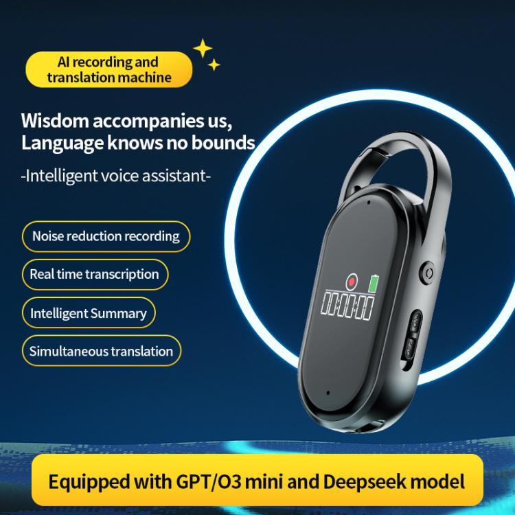 S29A 0.42-inch TFT Display Portable Keychain AI Voice Recorder Support AIREC-APP, 8GB, 16GB, 32GB, 64GB, 128GB, 256GB