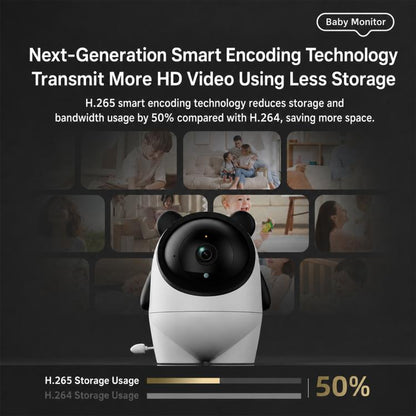 C13 2K 3MP Wireless Wi-Fi Baby Monitor Care Camera, EU Plug