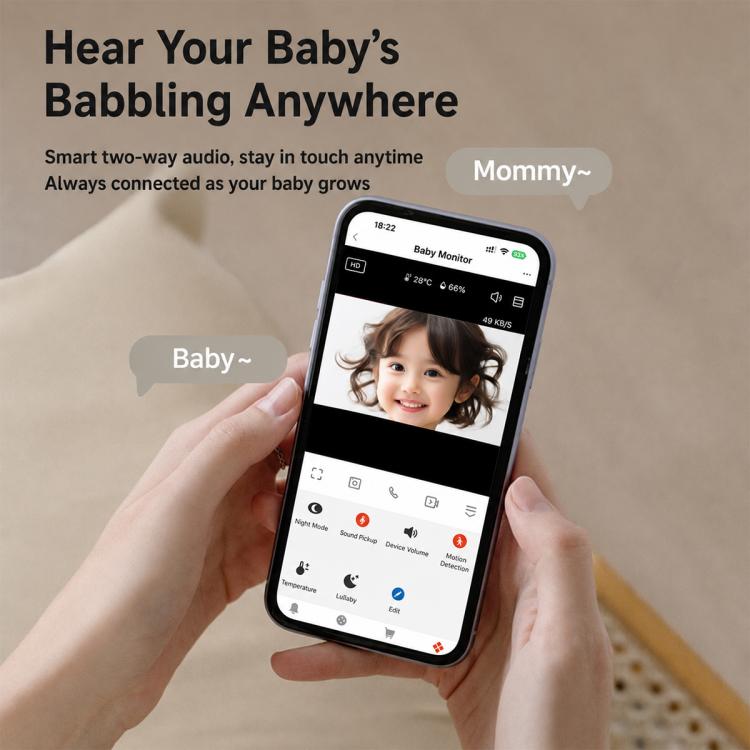 C13 2K 3MP Wireless Wi-Fi Baby Monitor Care Camera, EU Plug