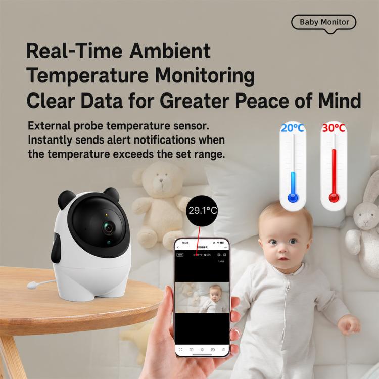 C13 2K 3MP Wireless Wi-Fi Baby Monitor Care Camera, EU Plug