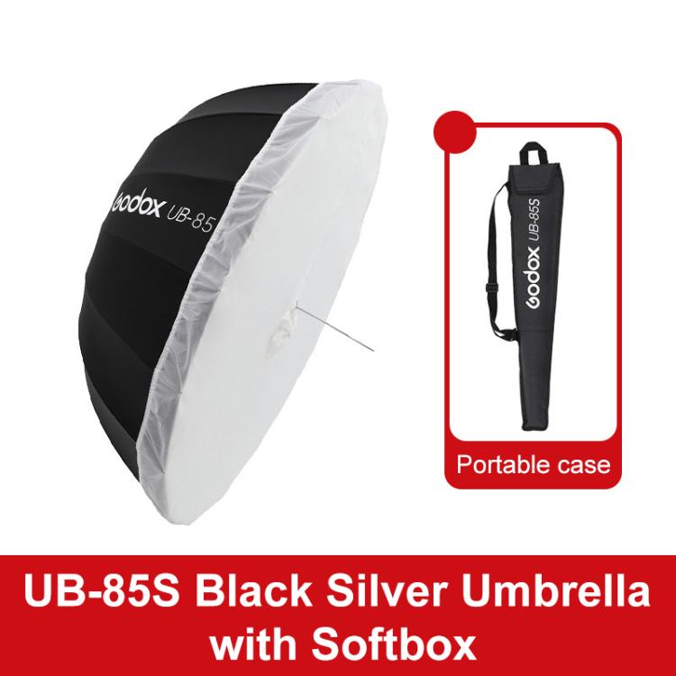Godox Photography Studio Reflector Diffuser, UB-85S Black Silver Umbrella, UB-85S Black Silver Umbrella with Softbox, UB-105S Black Silver Umbrella, UB-105S Black Silver Umbrella with Softbox, UB-130S Black Silver Umbrella