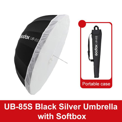 Godox Photography Studio Reflector Diffuser, UB-85S Black Silver Umbrella, UB-85S Black Silver Umbrella with Softbox, UB-105S Black Silver Umbrella, UB-105S Black Silver Umbrella with Softbox, UB-130S Black Silver Umbrella