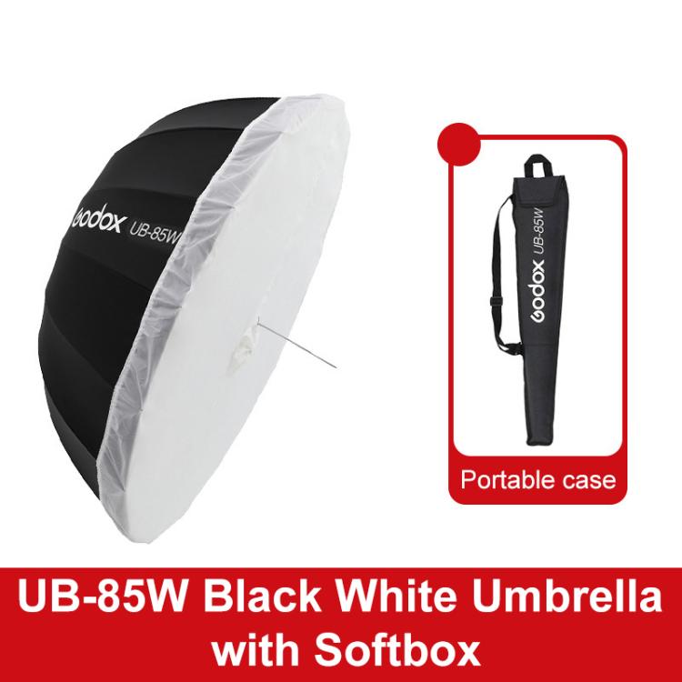 Godox Photography Studio Reflector Diffuser, UB-85S Black Silver Umbrella, UB-85S Black Silver Umbrella with Softbox, UB-105S Black Silver Umbrella, UB-105S Black Silver Umbrella with Softbox, UB-130S Black Silver Umbrella