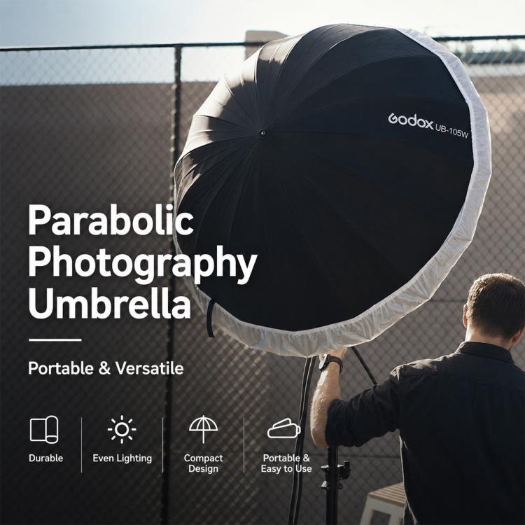Godox Photography Studio Reflector Diffuser, UB-85S Black Silver Umbrella, UB-85S Black Silver Umbrella with Softbox, UB-105S Black Silver Umbrella, UB-105S Black Silver Umbrella with Softbox, UB-130S Black Silver Umbrella