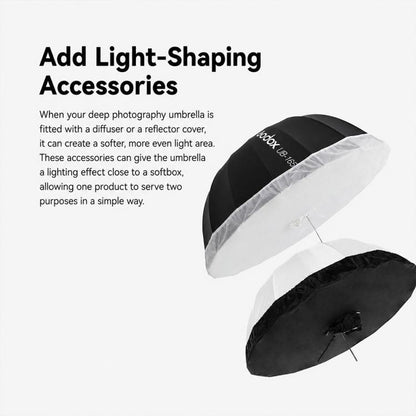 Godox Photography Studio Reflector Diffuser, UB-85S Black Silver Umbrella, UB-85S Black Silver Umbrella with Softbox, UB-105S Black Silver Umbrella, UB-105S Black Silver Umbrella with Softbox, UB-130S Black Silver Umbrella