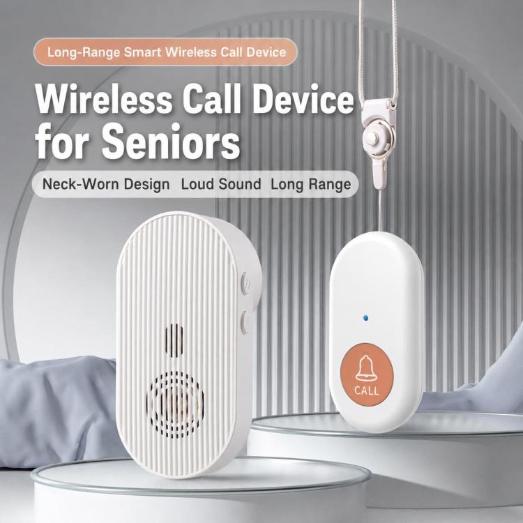 XY-805 Adjustable Volume Wireless Waterproof Doorbell Elderly Call Device, US Plug, EU Plug