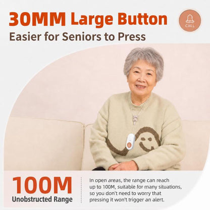 XY-805 Adjustable Volume Wireless Waterproof Doorbell Elderly Call Device, US Plug, EU Plug