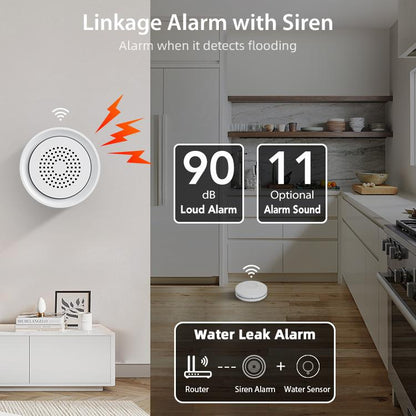 NEO NAS-AB03W1 WS09W3 WiFi Smart Water Leak Alarm Kit
