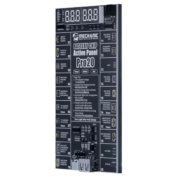 MECHANIC Pro20 Fast Charging Battery Chip Activation Detection Panel for Android, MECHANIC Pro20