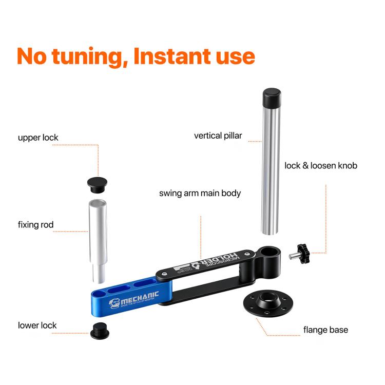 MECHANIC M6+ 360 Rotation Damped Microscope Swing Arm Holder, MECHANIC M6+