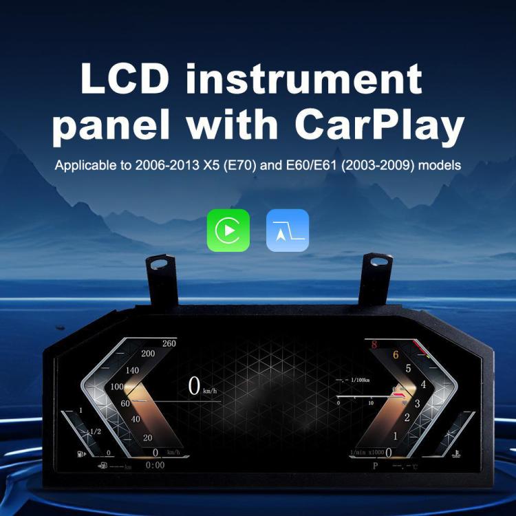 Car HD LCD Multi-Mode Digital Odometer Speedometer with CarPlay, For BMW E60 / E61 2003-2009, For BMW E70 X5 2006-2013