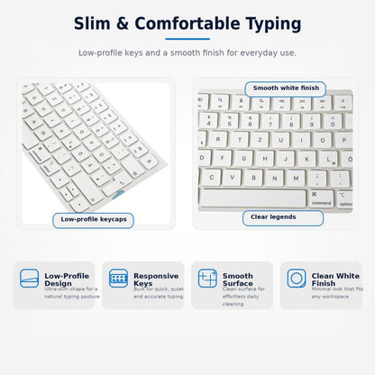 For MacBook A2438 A2439 A2449 A2450 A3118 A3203 Magic Keyboard 3 Magic Keyboard 4 Keycaps(White), German, French
