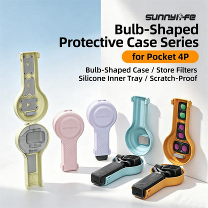 For DJI Osmo Pocket 4P Sunnylife Bulb-Shaped Gimbal Camera Protective Cover Storage Box with Lanyard, OP4-K245 Standard, OP4-K246 Upgraded