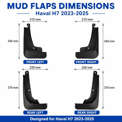 4pcs/Set Car Wheel Splash Flaps Fender Guard, For GreatWall Haval H7 2023-2025