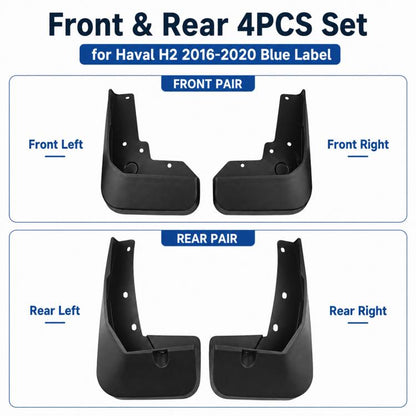 4pcs/Set Car Wheel Splash Flaps Fender Guard, For GreatWall Haval H2 2016-2020