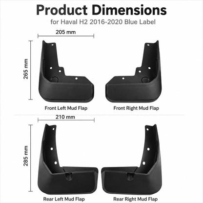 4pcs/Set Car Wheel Splash Flaps Fender Guard, For GreatWall Haval H2 2016-2020