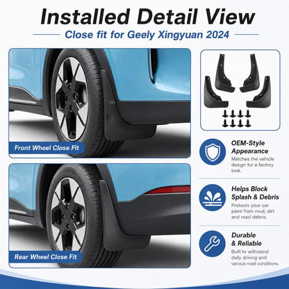 4pcs/Set Car Wheel Splash Flaps Fender Guard, For Geely Xingyuan 2024