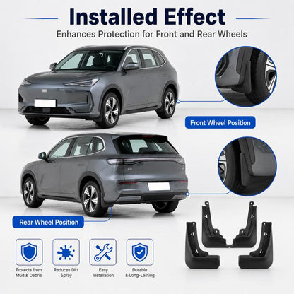 4pcs/Set Car Wheel Splash Flaps Fender Guard, For Geely Galaxy E5 2024
